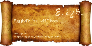 Egyházy Ákos névjegykártya